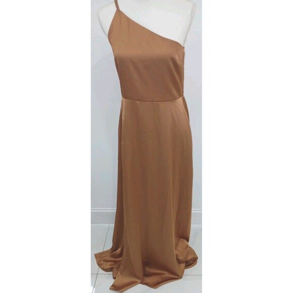 Show Me Ur Mumu Shannon One Shoulder Dress Show Me Ur  Copper Size LARGE - Picture 4 of 9